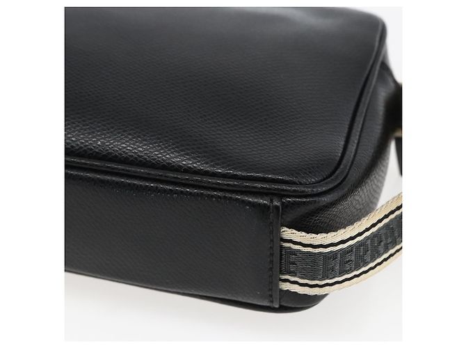 Borsa a mano in pelle nera e argento Salvatore Ferragamo Auth ka2510 Nero - vista 15