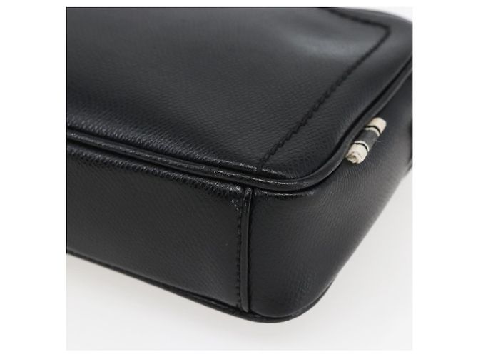 Borsa a mano in pelle nera e argento Salvatore Ferragamo Auth ka2510 Nero - vista 7