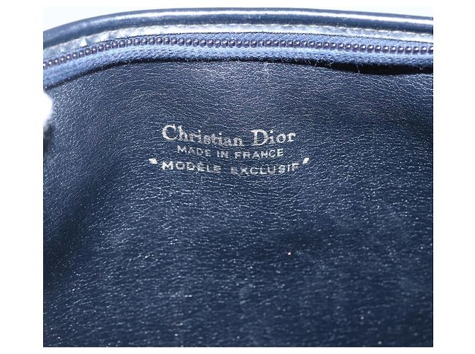 Mini borsa a rullo in tela obliqua Trotter Christian Dior blu Auth fm5123 D'oro Blu navy - vista 11