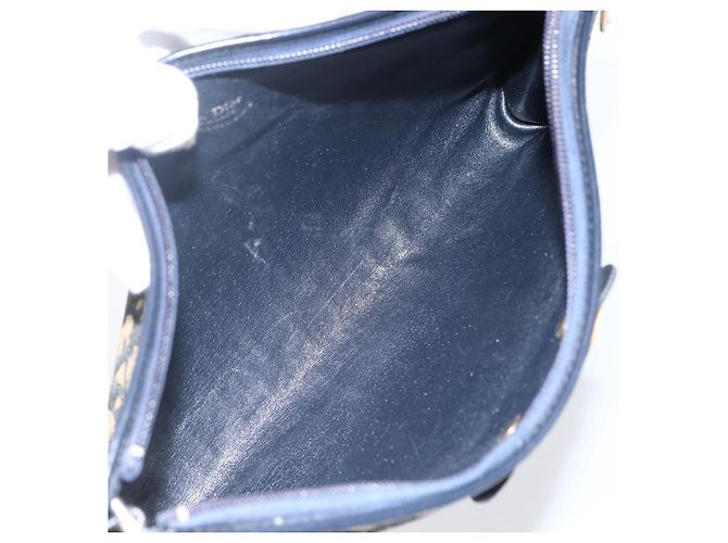 Mini borsa a rullo in tela obliqua Trotter Christian Dior blu Auth fm5123 D'oro Blu navy - vista 12
