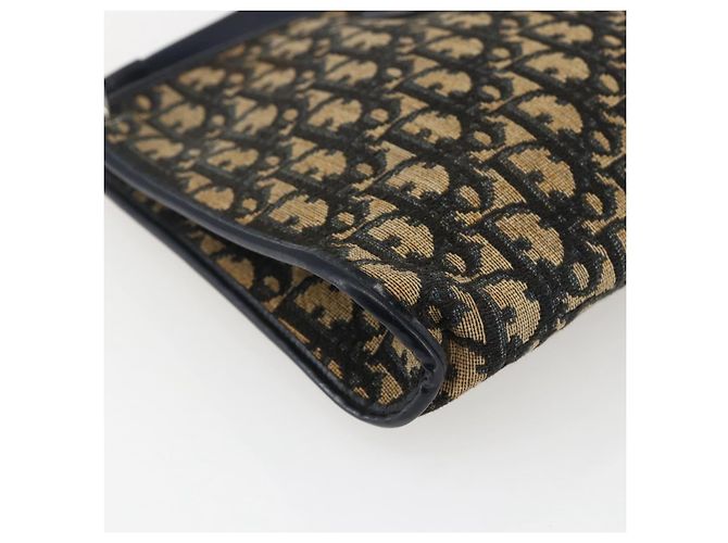 Mini borsa a rullo in tela obliqua Trotter Christian Dior blu Auth fm5123 D'oro Blu navy - vista 14