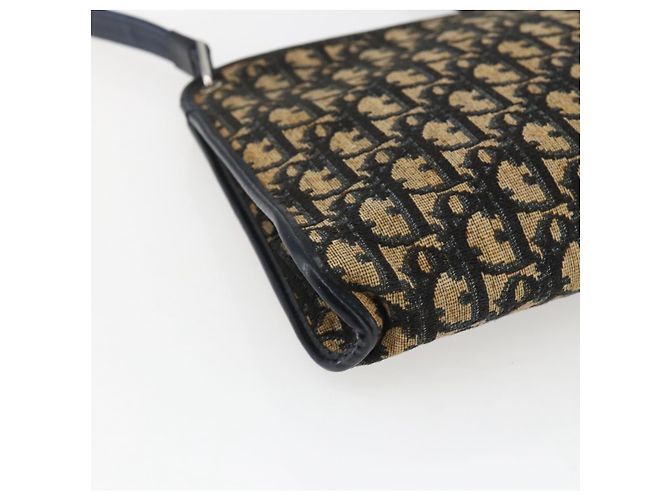 Mini borsa a rullo in tela obliqua Trotter Christian Dior blu Auth fm5123 D'oro Blu navy - vista 16