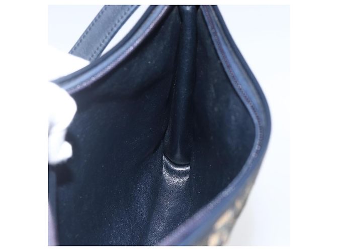 Mini borsa a rullo in tela obliqua Trotter Christian Dior blu Auth fm5123 D'oro Blu navy - vista 18