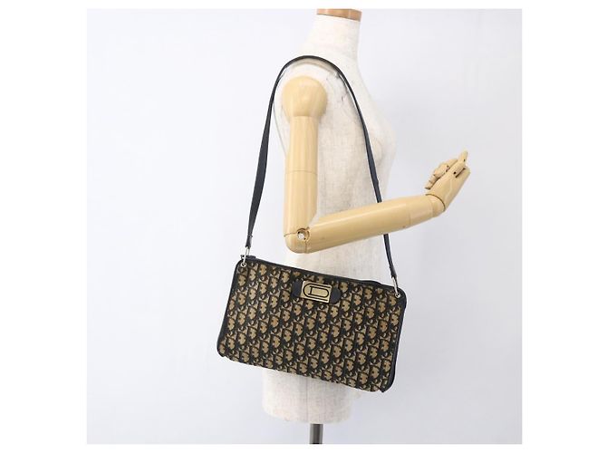 Mini borsa a rullo in tela obliqua Trotter Christian Dior blu Auth fm5123 D'oro Blu navy - vista 19