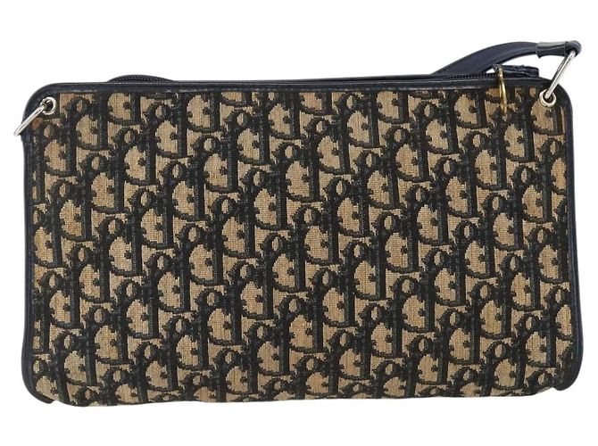 Mini borsa a rullo in tela obliqua Trotter Christian Dior blu Auth fm5123 D'oro Blu navy - vista 2
