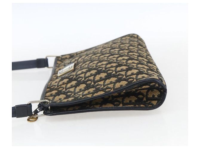 Mini borsa a rullo in tela obliqua Trotter Christian Dior blu Auth fm5123 D'oro Blu navy - vista 3