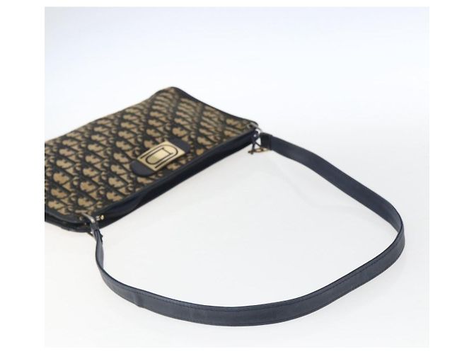 Mini borsa a rullo in tela obliqua Trotter Christian Dior blu Auth fm5123 D'oro Blu navy - vista 7