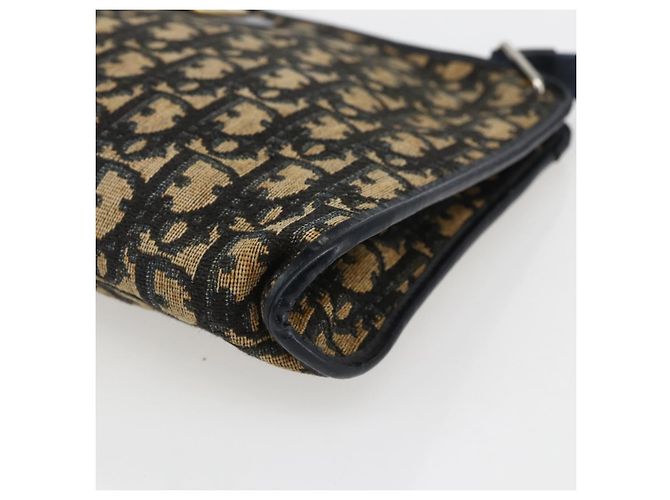 Mini borsa a rullo in tela obliqua Trotter Christian Dior blu Auth fm5123 D'oro Blu navy - vista 9