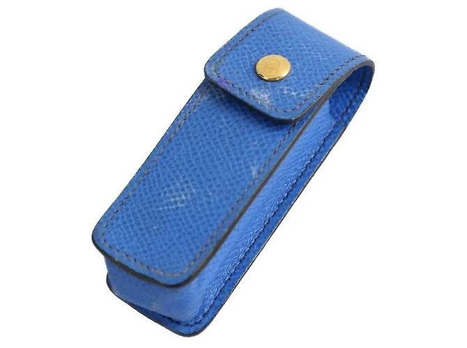 Hermès Lippenstiftetui aus blauem Leder - Ansicht 2