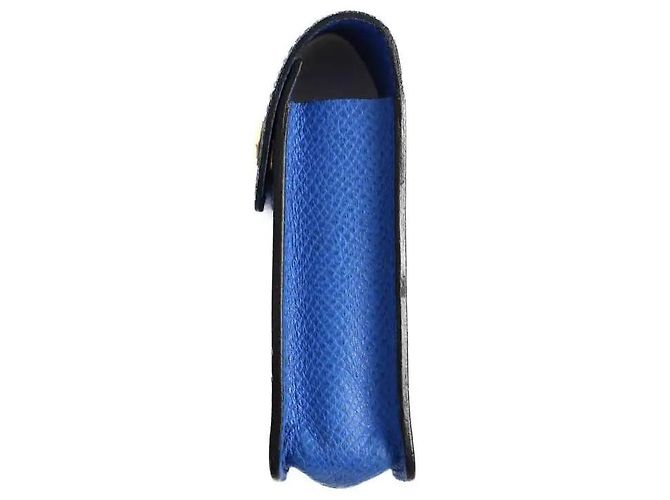 Hermès Lippenstiftetui aus blauem Leder - Ansicht 3