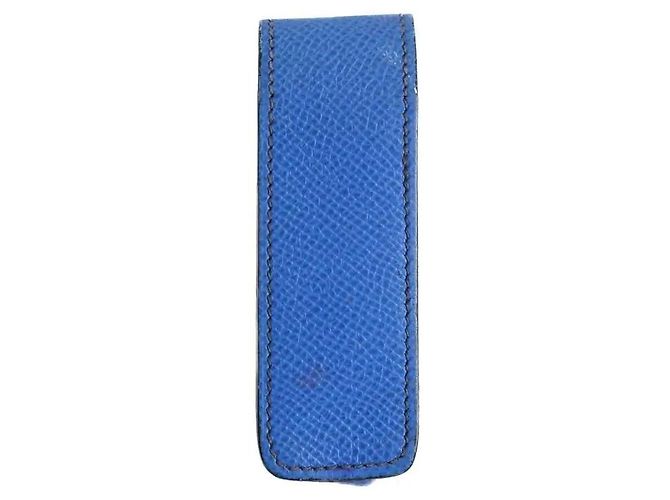 Hermès Lippenstiftetui aus blauem Leder - Ansicht 4