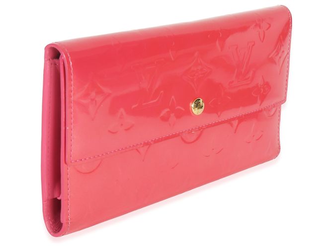 Portafoglio Sarah Monogram Vernis Rose Pop di Louis Vuitton Rosa - vista 3