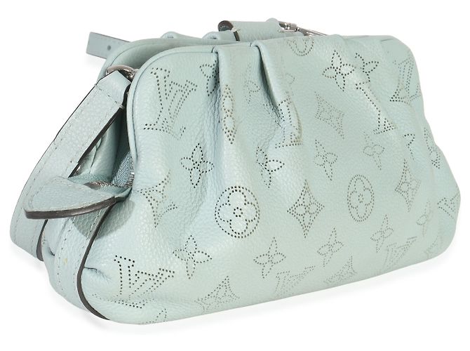 Pochette Mini Scala Monogram Mahina Verde Lagon Louis Vuitton Blu - vista 3