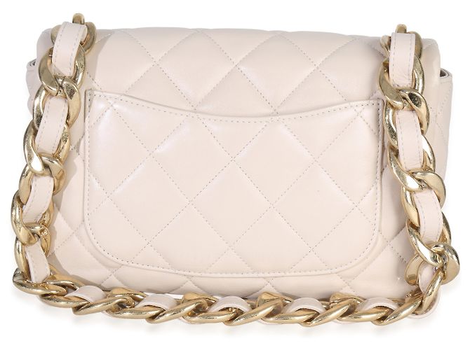 Timeless Chanel Beiger, gestepptes Lammleder, große Funky Town Umhängetasche - Ansicht 2