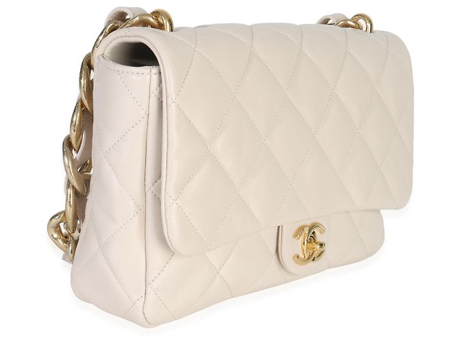 Timeless Chanel Beiger, gestepptes Lammleder, große Funky Town Umhängetasche - Ansicht 3