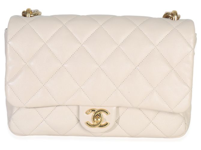 Timeless Chanel Beiger, gestepptes Lammleder, große Funky Town Umhängetasche - Ansicht 8