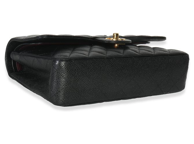 Timeless Borsa a tracolla Chanel in caviar nero trapuntato medio classico con doppio flap - vista 4