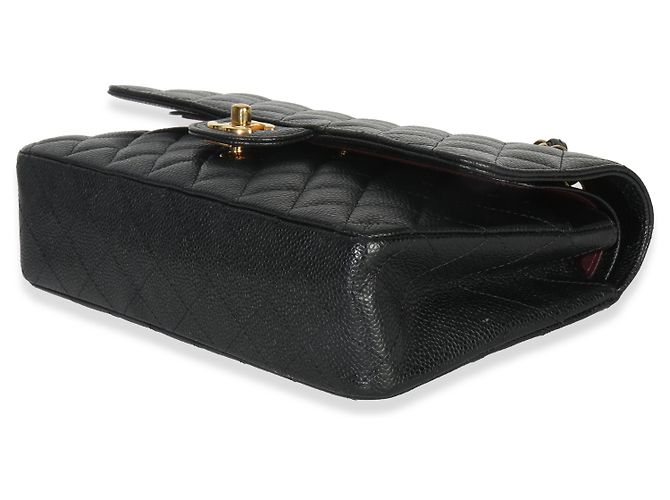 Timeless Borsa a tracolla Chanel in caviar nero trapuntato medio classico con doppio flap - vista 6