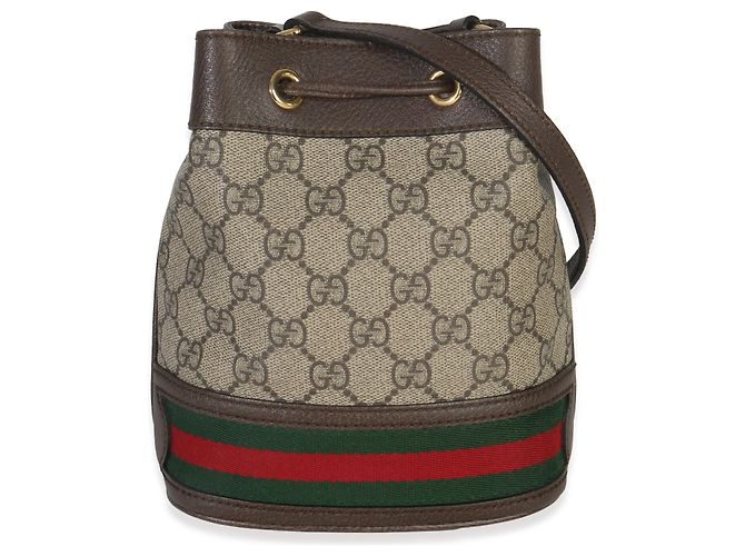 Borsa mini bucket Ophidia in tela GG Supreme beige di Gucci - vista 2