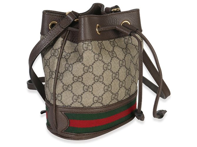 Borsa mini bucket Ophidia in tela GG Supreme beige di Gucci - vista 3