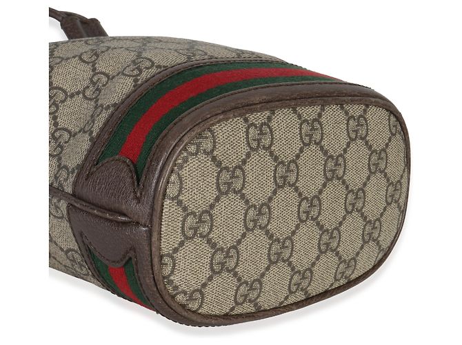 Borsa mini bucket Ophidia in tela GG Supreme beige di Gucci - vista 7