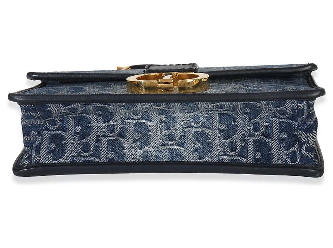 Borsa a catena East West 30 Montaigne in denim obliquo blu Christian Dior - vista 6