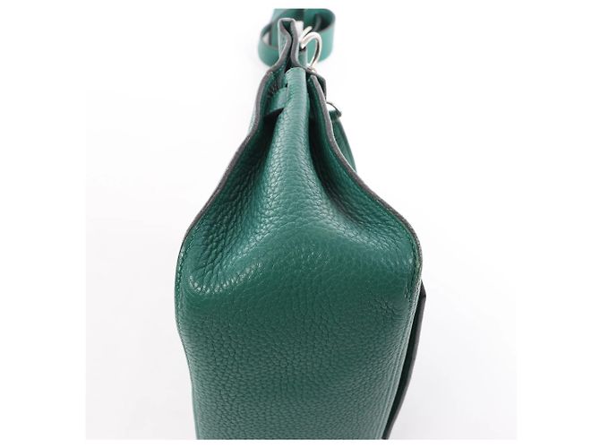 Borsa a tracolla Hermès Jypsiere 28 in Taurillon Clémence verde Q 2013 - vista 10