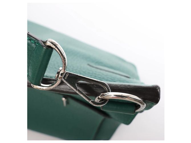 Borsa a tracolla Hermès Jypsiere 28 in Taurillon Clémence verde Q 2013 - vista 13