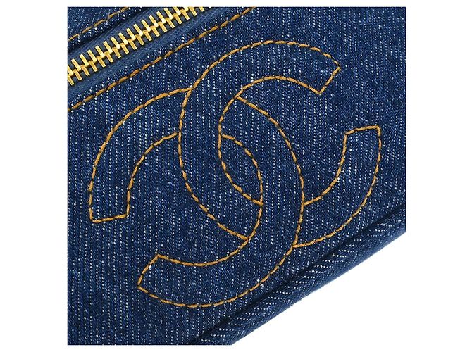 Timeless Beauty case vintage senza tempo Chanel in denim piccolo Blu - vista 6