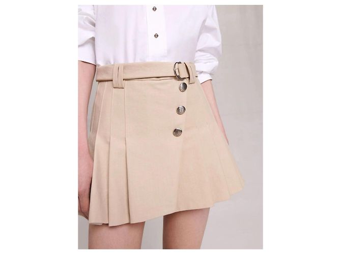 Beige plissierte Rock Maje - Ansicht 3