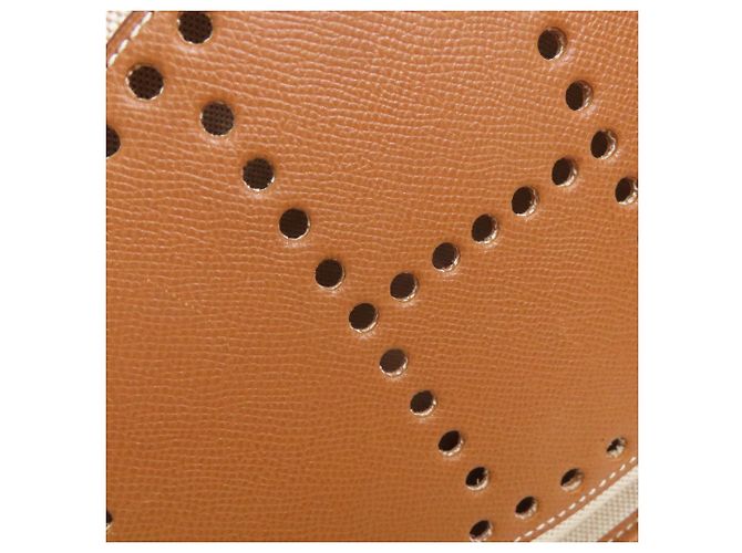 Borsa a Spalla Hermès Evelyne 1 GM in Tela Dorata D'oro - vista 10