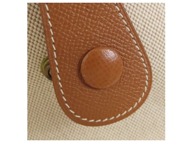 Borsa a Spalla Hermès Evelyne 1 GM in Tela Dorata D'oro - vista 13
