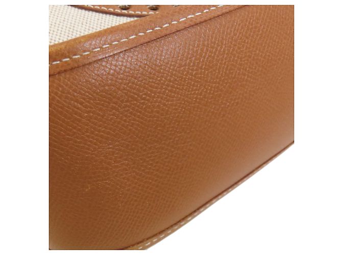 Borsa a Spalla Hermès Evelyne 1 GM in Tela Dorata D'oro - vista 14