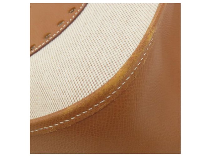Borsa a Spalla Hermès Evelyne 1 GM in Tela Dorata D'oro - vista 18
