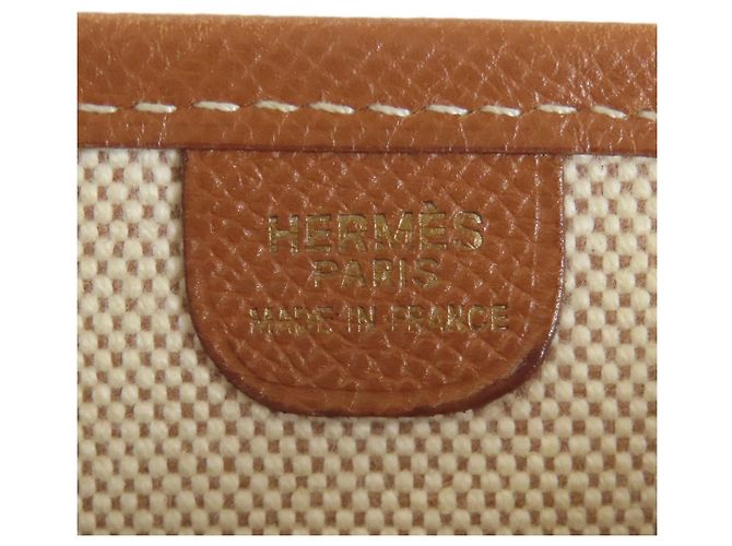 Borsa a Spalla Hermès Evelyne 1 GM in Tela Dorata D'oro - vista 6