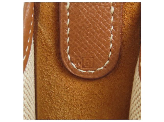 Borsa a Spalla Hermès Evelyne 1 GM in Tela Dorata D'oro - vista 7