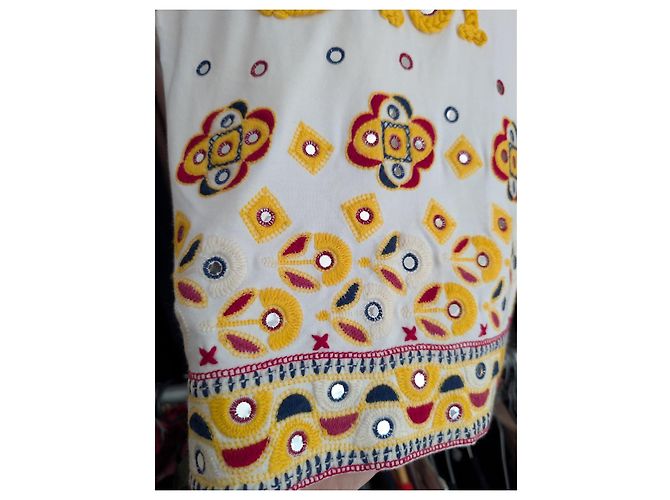 Christian Dior T-shirt ricamata J'adore Dior bianca e gialla - vista 7