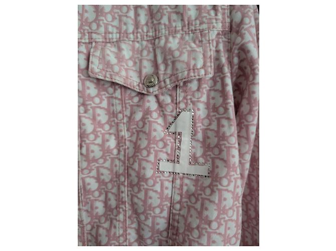 Christian Dior Monogram Rosa Jeansjacke Pink Weiß - Ansicht 5