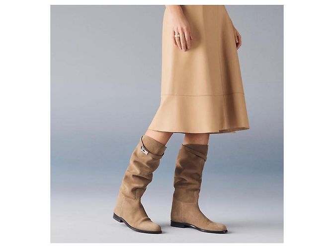 Botas Jumping de ante beige Hermès - vista 11