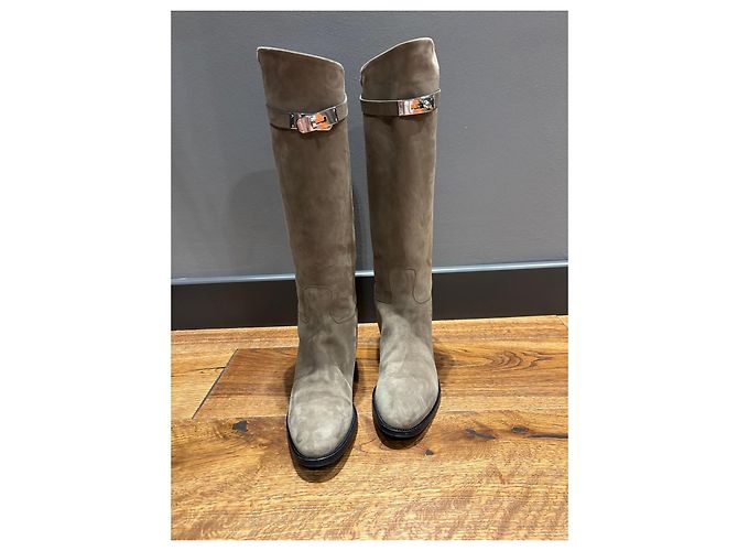 Botas Jumping de ante beige Hermès - vista 15