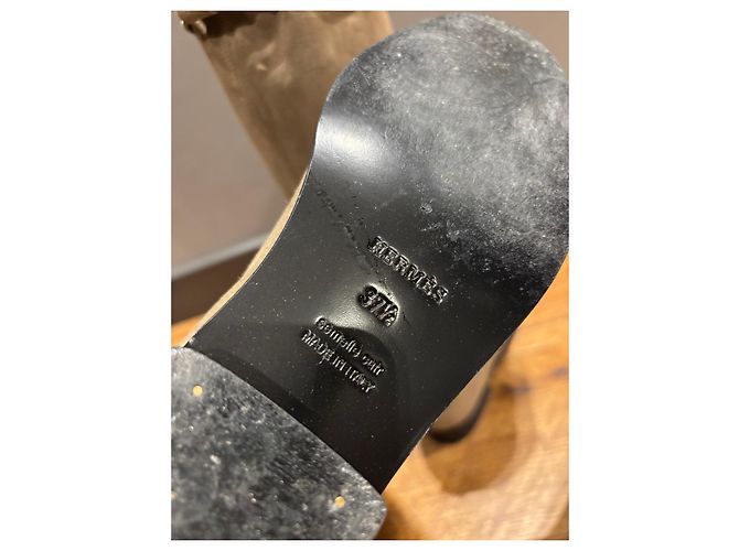 Botas Jumping de ante beige Hermès - vista 4