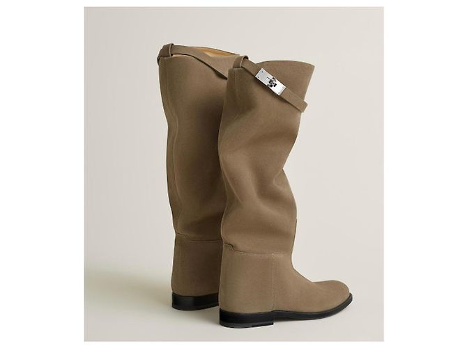 Botas Jumping de ante beige Hermès - vista 9
