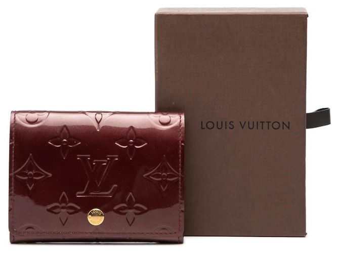 Louis Vuitton Monogram Vernis Envelope Card Case Red Purple - view 7
