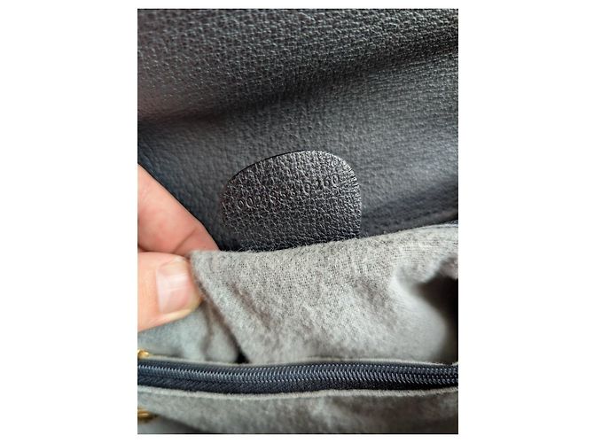 Borsa a mano Gucci Bamboo in pelle e camoscio nero - vista 9