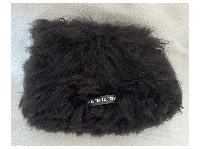 Borsa Alberta Ferretti nera in acrilico e pelliccia Nero - vista 2