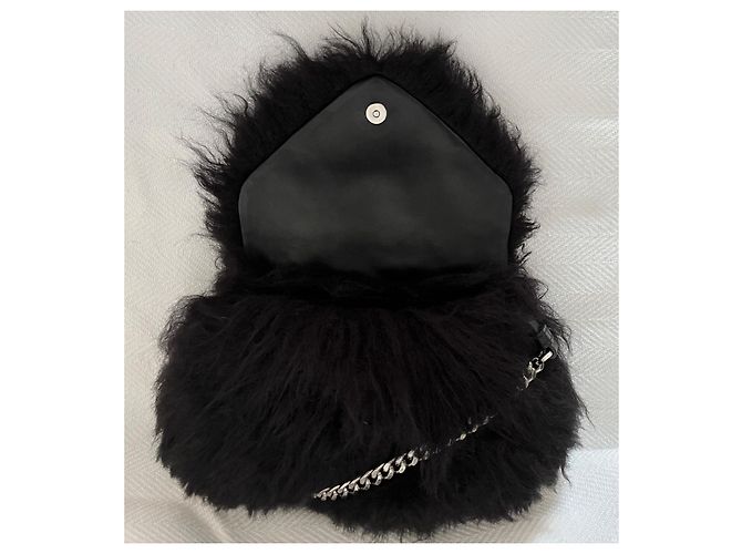 Borsa Alberta Ferretti nera in acrilico e pelliccia Nero - vista 3