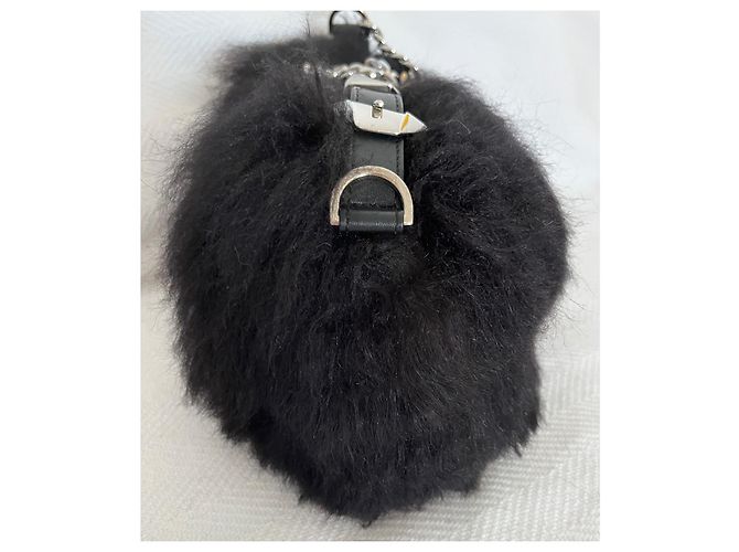 Borsa Alberta Ferretti nera in acrilico e pelliccia Nero - vista 5