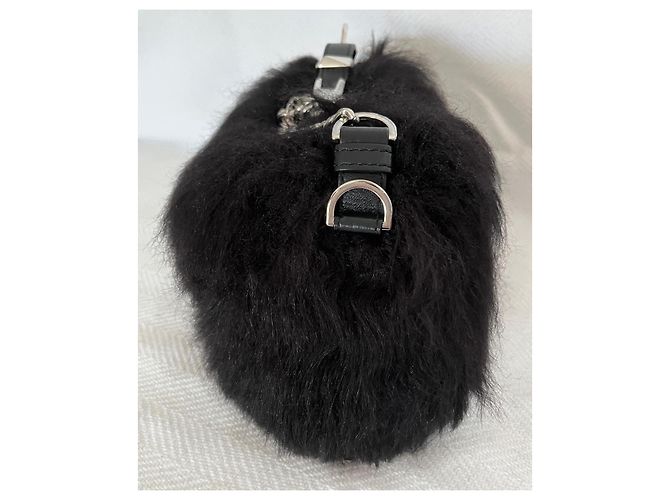 Borsa Alberta Ferretti nera in acrilico e pelliccia Nero - vista 6