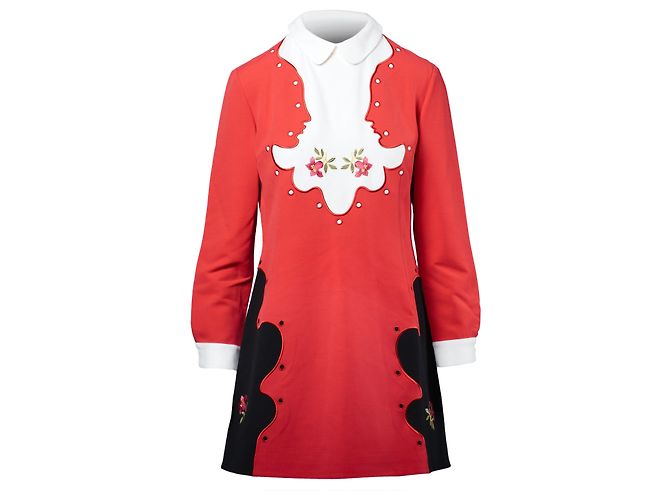 Autre Marque Rotes Mini-Kleid von Vivetta mit Dekorativen Details - Ansicht 2