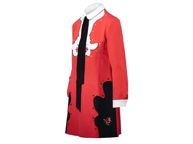Autre Marque Rotes Mini-Kleid von Vivetta mit Dekorativen Details - Ansicht 3